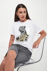T-shirt damski z logo LIU JO. T-shirty damskie Liu Jo, xs, bez wzorów, bez kołnierzyka. Za 319.00 zł.