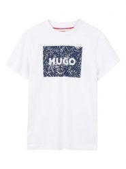 HUGO T-Shirt G01020 D Biały Regular Fit. Białe t-shirty chłopięce Hugo, bez wzorów, z bawełny, bez ramiączek. Za 209.99 zł.