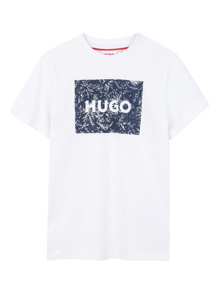 HUGO T-Shirt G01020 D Biały Regular Fit. Białe t-shirty chłopięce Hugo, bez wzorów, z bawełny, bez ramiączek. Za 209.99 zł.