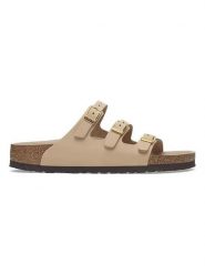 Birkenstock Skórzane klapki "Florida" w kolorze beżowym rozmiar: 38. Brązowe klapki damskie Birkenstock, bez wzorów, bez obcasa. Za 465.55 zł.