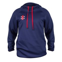 Bluza z kapturem Gray-Nicolls Pro Performance V2. Niebieskie bluzy sportowe męskie GRAY-NICOLLS, bez wzorów, z materiału, eleganckie, bez kołnierzyka, bez ramiączek. Za 365.50 zł.