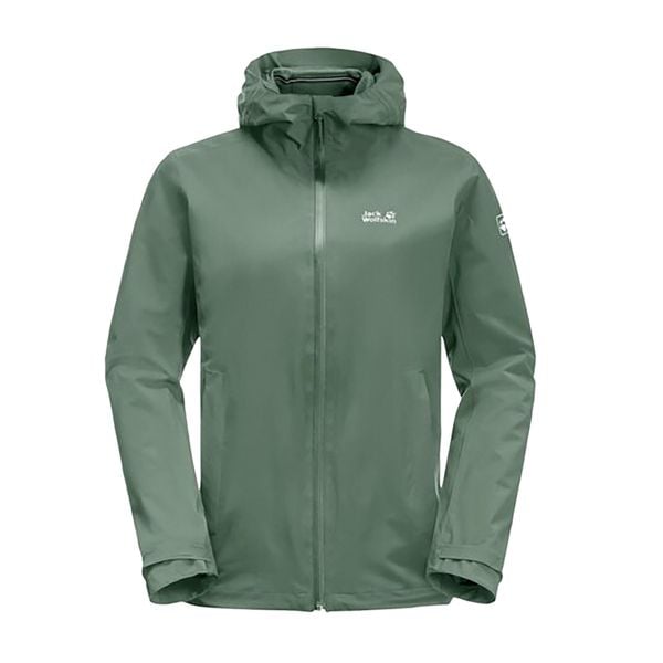 Kurtka przeciwdeszczowa damska Jack Wolfskin Pack & Go Shell. Zielone kurtki przeciwdeszczowe damskie Jack Wolfskin, xs, bez kaptura. Za 339.99 zł.
