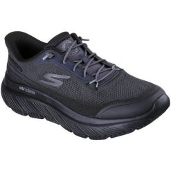 Buty sportowe męskie Skechers Go Walk Max Cushioning Hyper. Czarne buty sportowe na co dzień męskie Skechers, z materiału, bez zapięcia, trekkingowe. Za 429.99 zł.