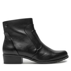 Botki Caprice. Czarne botki damskie Caprice, bez obcasa, na płaskiej podeszwie, bez zapięcia. Za 349.99 zł.