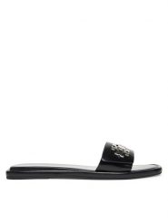 Tory Burch Klapki T Lock Slide 164676 Czarny. Czarne klapki damskie Tory Burch, bez wzorów, ze skóry, bez obcasa. Za 1,279.00 zł.
