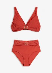 Bikini bustier z ozdobnym kółkiem (2 części). Czarne bikini damskie bonprix, bez wzorów. Za 127.99 zł.