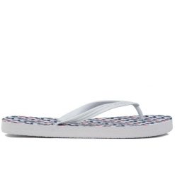 Japonki damskie Fila TROY LOGO SLIPPER. Szare klapki damskie Fila, bez wzorów, bez obcasa. W wyprzedaży za 29.00 zł.