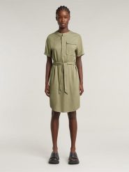 G-Star Sukienka w kolorze khaki rozmiar: XL. Brązowe sukienki damskie G-Star, na co dzień, xl, bez wzorów, z tkaniny, retro, bez kołnierzyka, bez ramiączek, midi, proste. Za 274.24 zł.