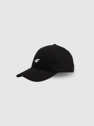 4F Czapka z daszkiem strapback uniseks - czarna L/XL (60cm). Czarne czapki z daszkiem damskie 4f, bez wzorów, z bawełny. Za 49.99 zł.