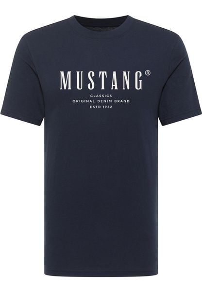 Męski T-Shirt Mustang Style Alex Dark Sapphire 1017998 4136. Niebieskie t-shirty męskie Mustang, m, bez wzorów, bez kołnierzyka. Za 79.99 zł.