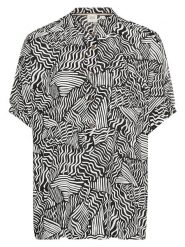 Camel Active Bluzka w kolorze czarno-białym rozmiar: L. Białe bluzki damskie Camel Active, l, bez wzorów, z bawełny, bez kołnierzyka, bez ramiączek. Za 130.99 zł.