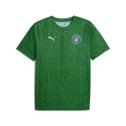 Koszulka rozgrzewkowa Manchester City 2025/26. Zielone t-shirty sportowe męskie Puma, m, z materiału, bez ramiączek, na fitness i siłownię. Za 192.00 zł.