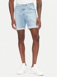 Lee Szorty jeansowe Rider 112363926 Niebieski Slim Fit. Niebieskie szorty męskie Lee, z bawełny, bez kołnierzyka. Za 159.99 zł.