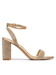 Aldo Sandały Rhiannon 13773243 Złoty. Żółte sandały damskie Aldo, bez wzorów, ze skóry, bez obcasa, na słupku. Za 379.99 zł.