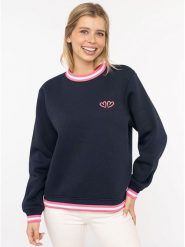 Zwillingsherz Bluza "ZH Classic" w kolorze granatowym rozmiar: S/M. Niebieskie bluzy bez kaptura damskie Zwillingsherz, m. Za 197.63 zł.