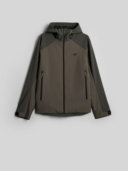 4F Kurtka przejściowa membrana 5000 męska - khaki L. Brązowe kurtki męskie 4f, na jesień, l, bez wzorów, biznesowe, bez kaptura. Za 299.99 zł.