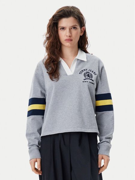 Tommy Jeans Bluza Varsity DW0DW20312 Szary Relaxed Fit. Szare bluzy bez kaptura damskie Tommy Jeans, xxs, z bawełny. Za 279.99 zł.