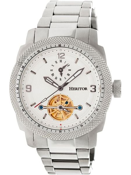 Heritor Zegarek automatyczny "Helmsley" w kolorze srebrno-białym rozmiar: onesize. Szare, analogowe zegarki męskie Heritor, ze stali. Za 717.99 zł.