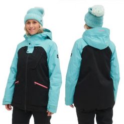 Kurtka zimowa na narty i snowboard damska O'Neill 20K. Czarne kurtki damskie O'neill, bez wzorów, bez kaptura, narciarskie. Za 412.65 zł.