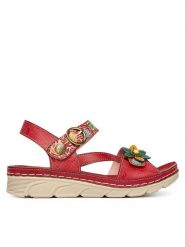 Laura Vita Sandały Dorry 21 Czerwony. Czerwone sandały damskie Laura Vita, bez wzorów, ze skóry, bez obcasa, na płaskiej podeszwie. Za 389.99 zł.