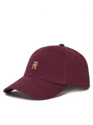 Tommy Hilfiger Czapka z daszkiem Th Elevated Chic Cap AW0AW17631 Bordowy. Czerwone czapki z daszkiem damskie Tommy Hilfiger, bez wzorów, z bawełny. Za 209.99 zł.