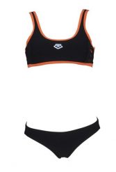 Strój kąpielowy damski dwuczęściowy kostium na basen plażę Arena Stripe. Czarne bikini damskie Arena, bez wzorów. Za 41.99 zł.