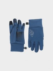 4F Rękawiczki dzianinowe Touch Screen dziecięce - granatowe L/XL. Niebieskie rękawiczki dziecięce 4f, z dzianiny, bez ramiączek. Za 59.99 zł.