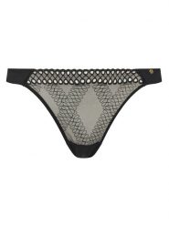 BOSS Stringi Eyelet 50540420 Czarny. Czarne stringi damskie Boss, m, bez wzorów, z syntetyku. Za 99.99 zł.