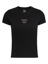 TOMMY JEANS Koszulka w kolorze czarnym rozmiar: M. Czarne bluzki damskie Tommy Jeans, m, bez wzorów, z bawełny, bez kołnierzyka, bez ramiączek. Za 66.00 zł.