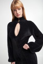 Sukienka futrzana ELISABETTA FRANCHI. Sukienki damskie Elisabetta Franchi, bez wzorów, z futra, bez kołnierzyka, bez ramiączek. W wyprzedaży za 1,643.40 zł.