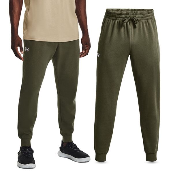 Spodnie fitness męskie Under Armour Rival Fleece Joggers. Zielone spodnie sportowe męskie Under Armour. Za 162.99 zł.