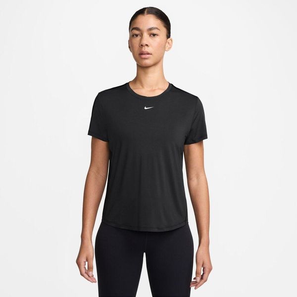 Koszulka treningowa damska Nike One Classic. Czarne bluzki sportowe damskie Nike, m, z materiału, bez kołnierzyka, bez ramiączek. Za 277.00 zł.