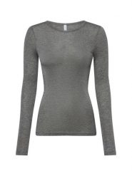 Samsøe Samsøe koszulka z długim rękawem - Sadou Kobiety Lyocell szary, L. Szare t-shirty damskie Samsoe & Samsoe, l, bez wzorów, z dżerseju, bez kołnierzyka. Za 349.95 zł.