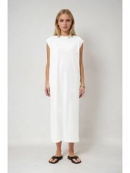 Weekday Sukienka w kolorze białym rozmiar: S. Białe sukienki damskie Weekday, na co dzień, s, bez wzorów, bez kołnierzyka, bez ramiączek, maxi, proste. Za 61.02 zł.