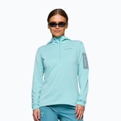 Bluza trekkingowa damska NORRONA Falketind Warm1 Hood. Niebieskie bluzy z kapturem damskie NORRONA, xs, z materiału. Za 486.99 zł.