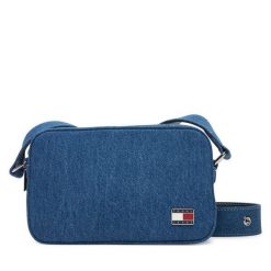 Torebka Tommy Jeans. Niebieskie listonoszki damskie Tommy Jeans, bez wzorów, z denimu, bez dodatków. Za 359.99 zł.