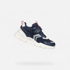 Buty GEOX J LOFTUS BOY Niebieski. Czerwone buty fitness męskie Geox, na fitness i siłownię. Za 144.99 zł.