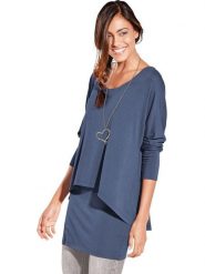 Heine Koszulka w kolorze niebieskim rozmiar: 36. Niebieskie bluzki damskie Heine, bez wzorów, bez kołnierzyka. Za 126.99 zł.