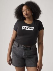 Levi's Koszulka w kolorze czarnym rozmiar: L. Czarne bluzki damskie Levi's, l, bez wzorów, z bawełny, bez kołnierzyka. Za 75.34 zł.