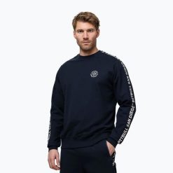 Bluza męska Pitbull Tape Parker Crewneck. Niebieskie bluzy bez kaptura męskie PITBULL, m, z bawełny. Za 209.99 zł.