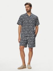 Jack & Jones Komplet koszula i szorty materiałowe Milo Seersucker Resort 12297829 Granatowy Loose Fit. Niebieskie koszule męskie Jack & Jones, z bawełny, bez kołnierzyka. Za 249.99 zł.