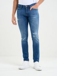 Jeansy męskie skinny z przetarciami niebieskie Deric 368. Niebieskie jeansy męskie Big Star. W wyprzedaży za 249.99 zł.