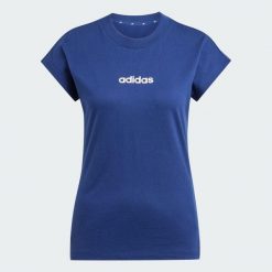 Koszulka Essentials Linear Cotton. Białe bluzki sportowe damskie Adidas, l, z bawełny, bez kołnierzyka, bez ramiączek. Za 89.95 zł.