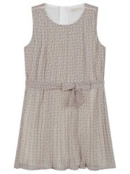 MICHAEL KORS KIDS Sukienka elegancka R12142 S Écru Regular Fit. Sukienki dziewczęce MICHAEL KORS KIDS, bez wzorów, z syntetyku, bez ramiączek. Za 309.99 zł.
