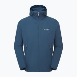 Kurtka softshell męska Rab Borealis Hoody. Niebieskie kurtki męskie RAB, m, bez wzorów, z softshellu, bez kaptura. Za 419.99 zł.
