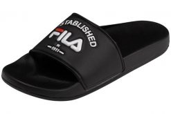Klapki basenowe męskie Fila Baywalk '23. Czarne klapki i japonki męskie Fila, z materiału. Za 61.49 zł.