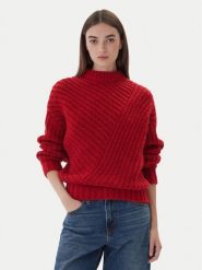 Mustang Sweter Erin 1017072 Czerwony Relaxed Fit. Czerwone swetry klasyczne damskie Mustang, l, z syntetyku, bez kołnierzyka. Za 349.99 zł.
