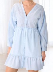 Sukienka mini - błękitny. Niebieskie sukienki damskie Sinsay, l, bez wzorów, bez kołnierzyka, bez ramiączek, mini. Za 59.99 zł.