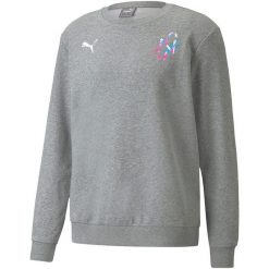 Bluza męska Puma Neymar JR Creativity Crew. Szare bluzy bez kaptura męskie Puma, bez wzorów, z bawełny, klasyczne, bez kołnierzyka, bez ramiączek. Za 235.45 zł.