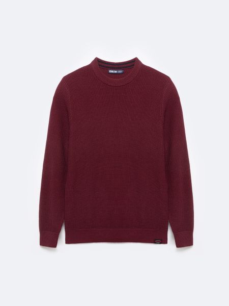 Sweter męski bawełniany bordowy Carlo 604. Czerwone swetry męskie Big Star, l, bez wzorów, z bawełny, bez kołnierzyka. Za 199.99 zł.